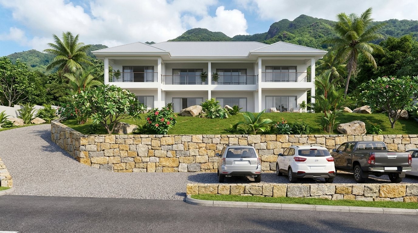 Port Glaud apartments — a 3D render, not a photograph